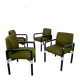 Lot de 4 chaises fauteuils design années 80 Wilkhahn métal et tissu vintage