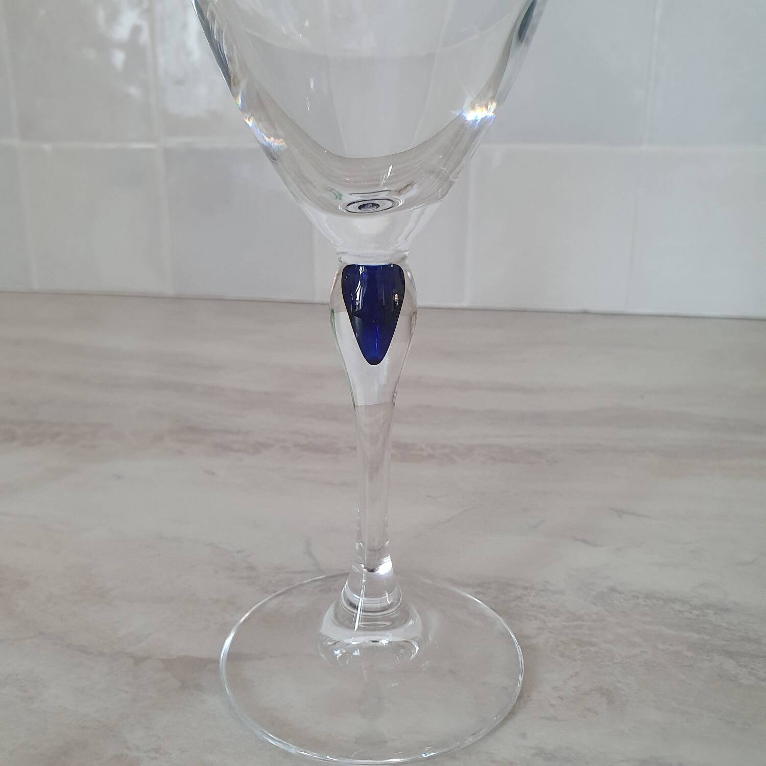 3 wine/water glasses Crystal d'Arques model Venice Sapphire blue
