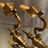 Pair of Louis XIV style brass sconces