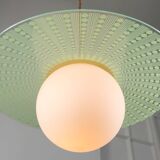 Mid-Century Italian Brass and Opaline Angel Pendant Lamp