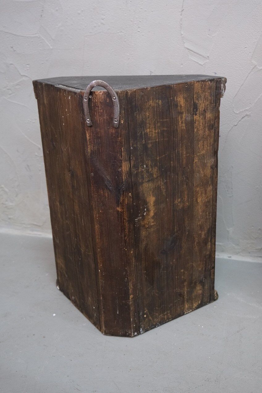 Antique  Swedish 18th Century Oak Hanging Corner Cabinet, 1711