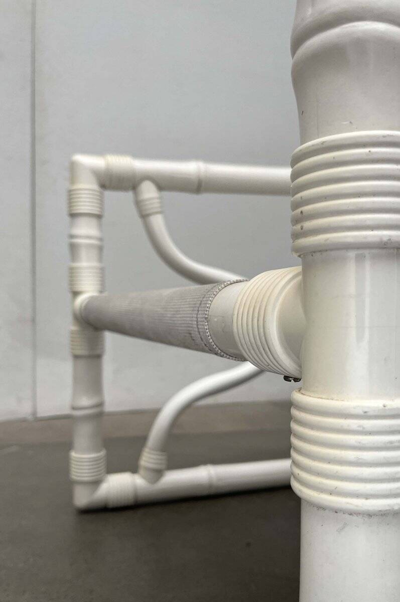 Vintage lounge chairs and table in faux bamboo by Kettal, Spain, 1980s, set of 3.