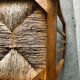 Solid wood and straw armchair, Reconstruction style, France