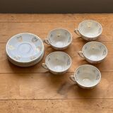 Coffee cups in fine Limoges Union Fraternelle porcelain, Paul Masquet edition