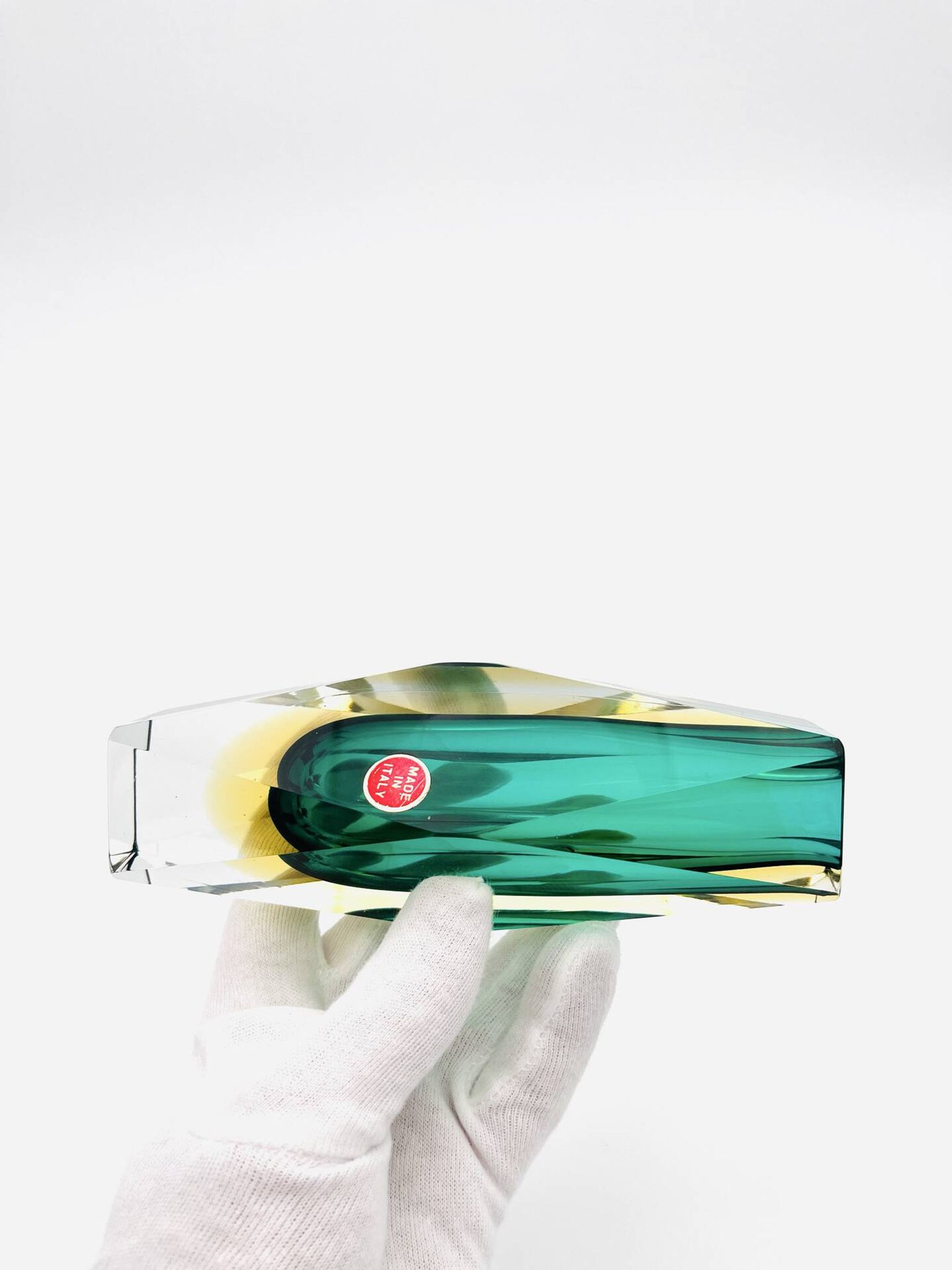 Flavio Poli vase for Seguso - Sommerso - Murano Green & Amber - 1960