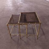 2 brass nest of tables, maison jansen