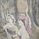 Tapestry with an idyllic forest scene