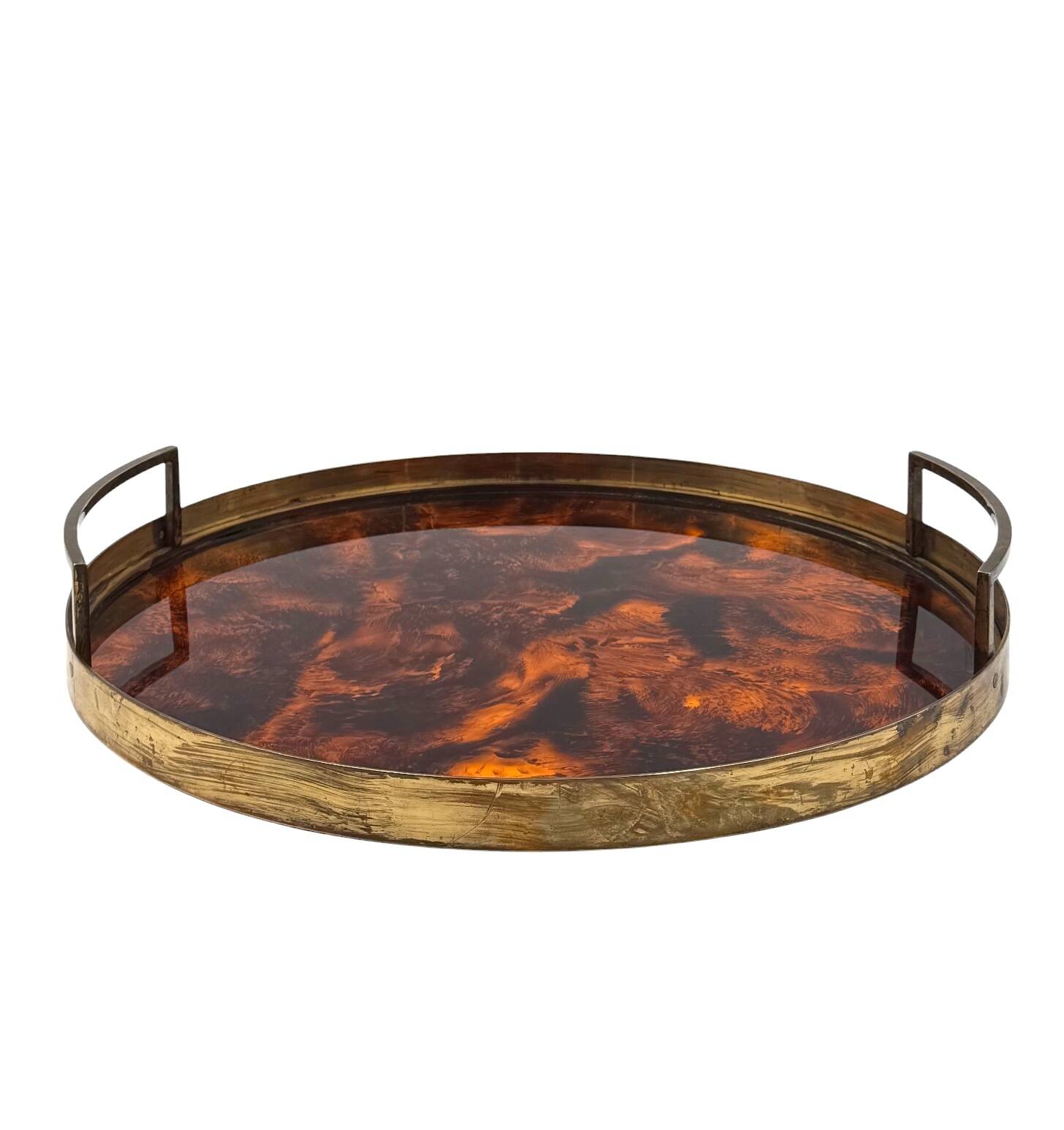 Hollywood regency round tray, Italy 1970s