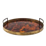 Hollywood regency round tray, Italy 1970s