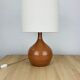 Fig-shaped ceramic lamp, 1950s, ochre stoneware.