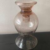 Blown bubble glass tea light holder