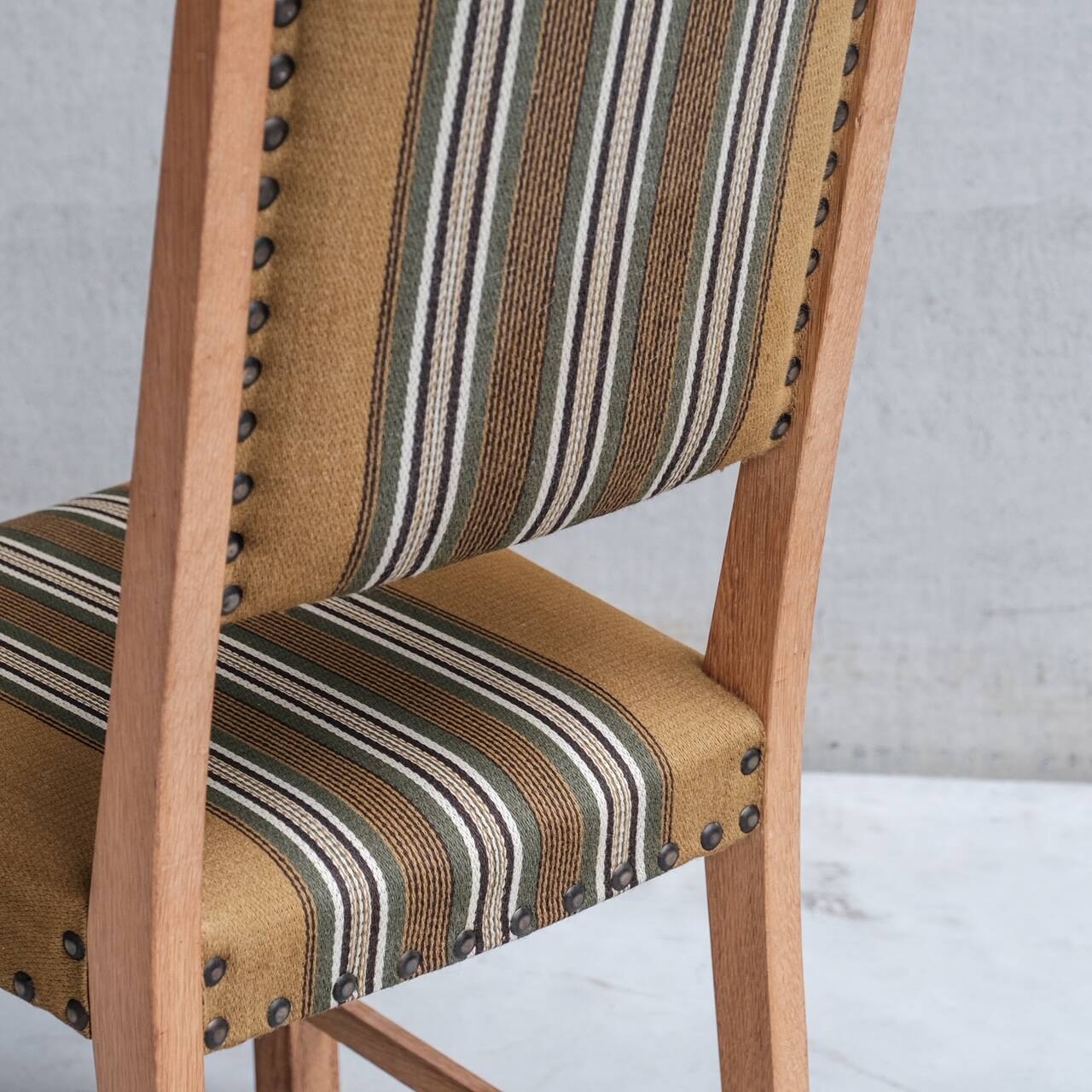 Danish Mid-Century Oak Upholstered Dining Chairs (6)