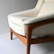 1950s/60s Scandinavian teak lounge chair with ottoman