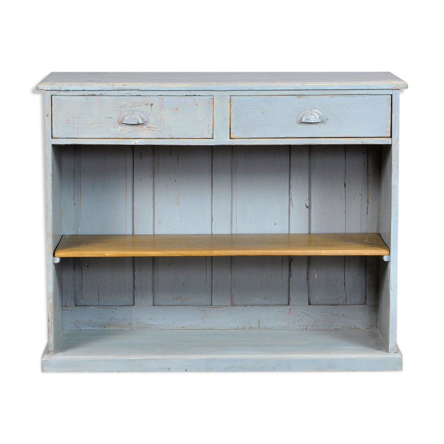 Antique french pine shop counter, 1930