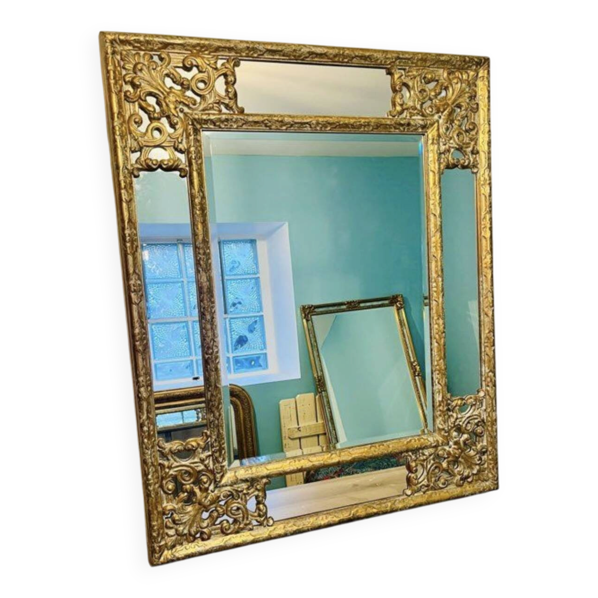 Deknudt mirror with gold frame – 83×102 cm –