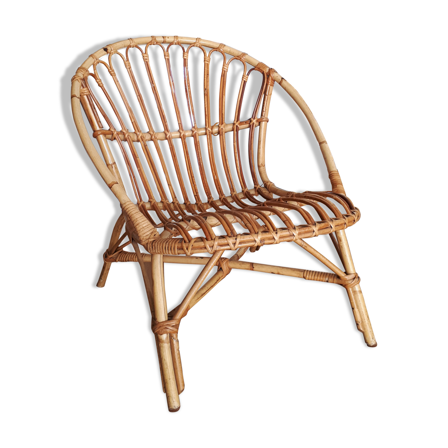 Rattan armchair of the years 60