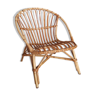 Rattan armchair of the years 60