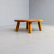 60s Massive Oak round coffee table for de Puydt