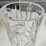 Lead crystal vase with flared neck, Bohemian/Boho chic style. High 25 cm