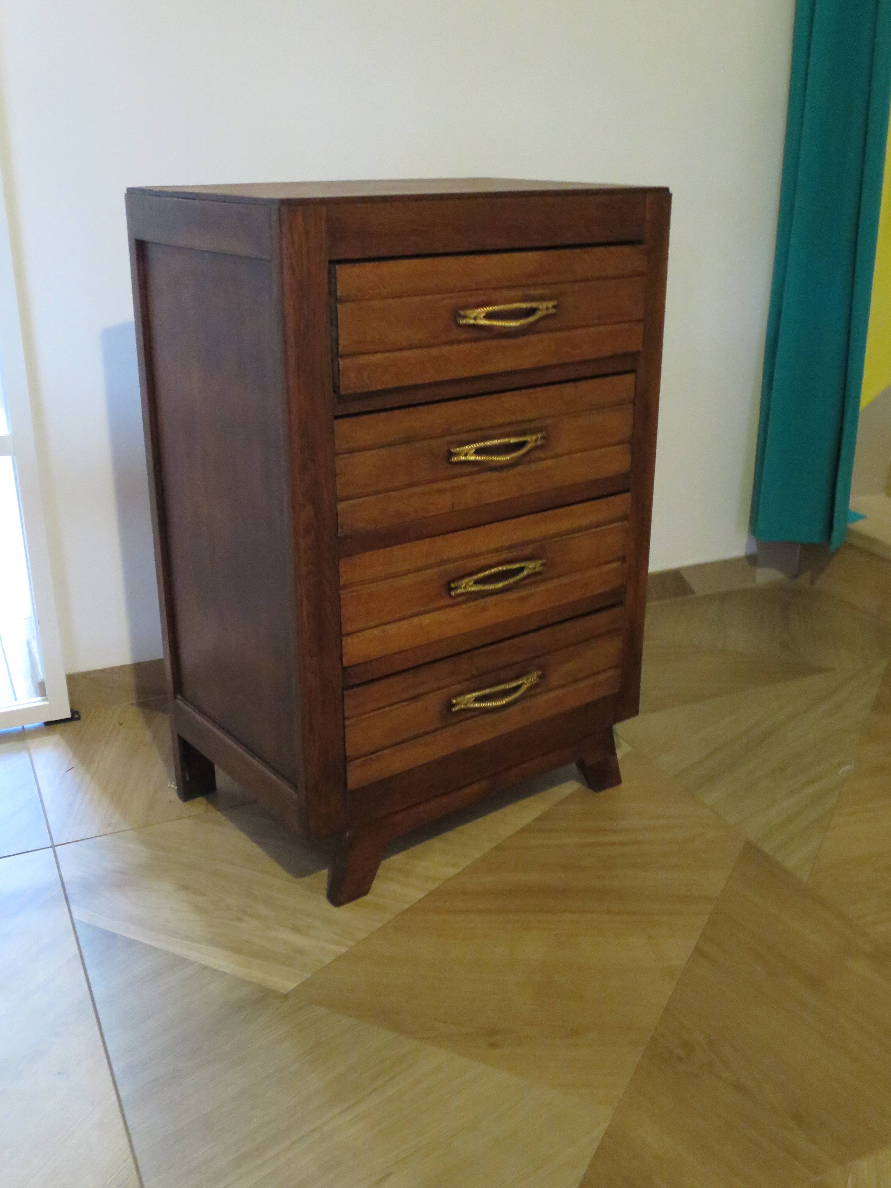 Art Deco style 4-drawer chest of drawers, 1950s