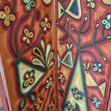 Screen decorated with wool threads, "Huichol" art, Sofia Ribeira, 120 cm