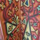 Screen decorated with wool threads, "Huichol" art, Sofia Ribeira, 120 cm