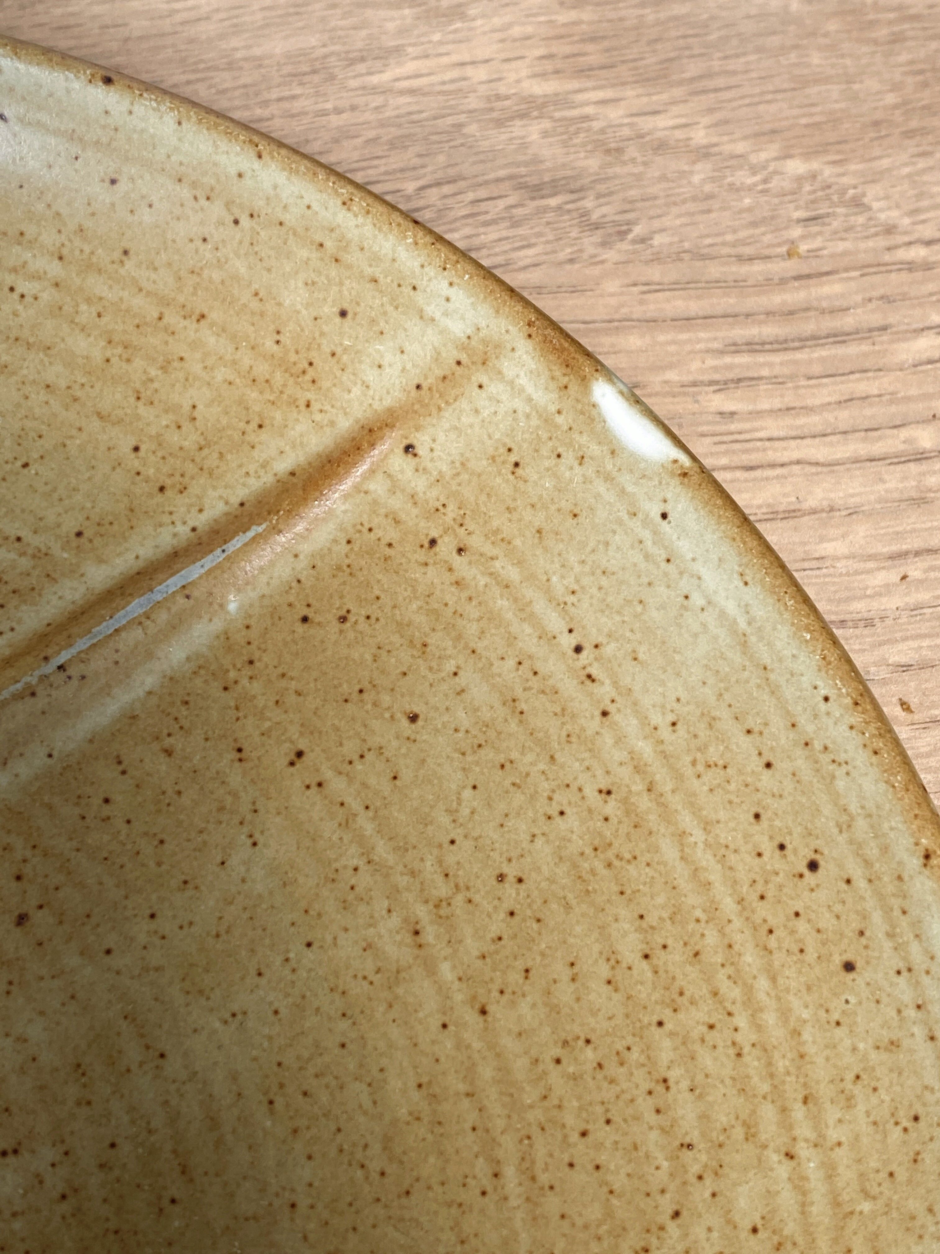 Set of 6 CNP Village stoneware fondue plates