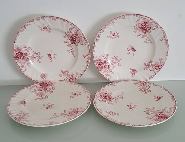 Lot de 4 assiettes Émaux de Longwy-modèle Beauvais - 1930s