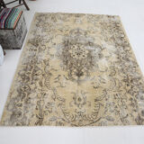 Classic beige & brown vintage rug, 211x155 cm