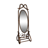 Large rattan psychedelic mirror 55x175cm