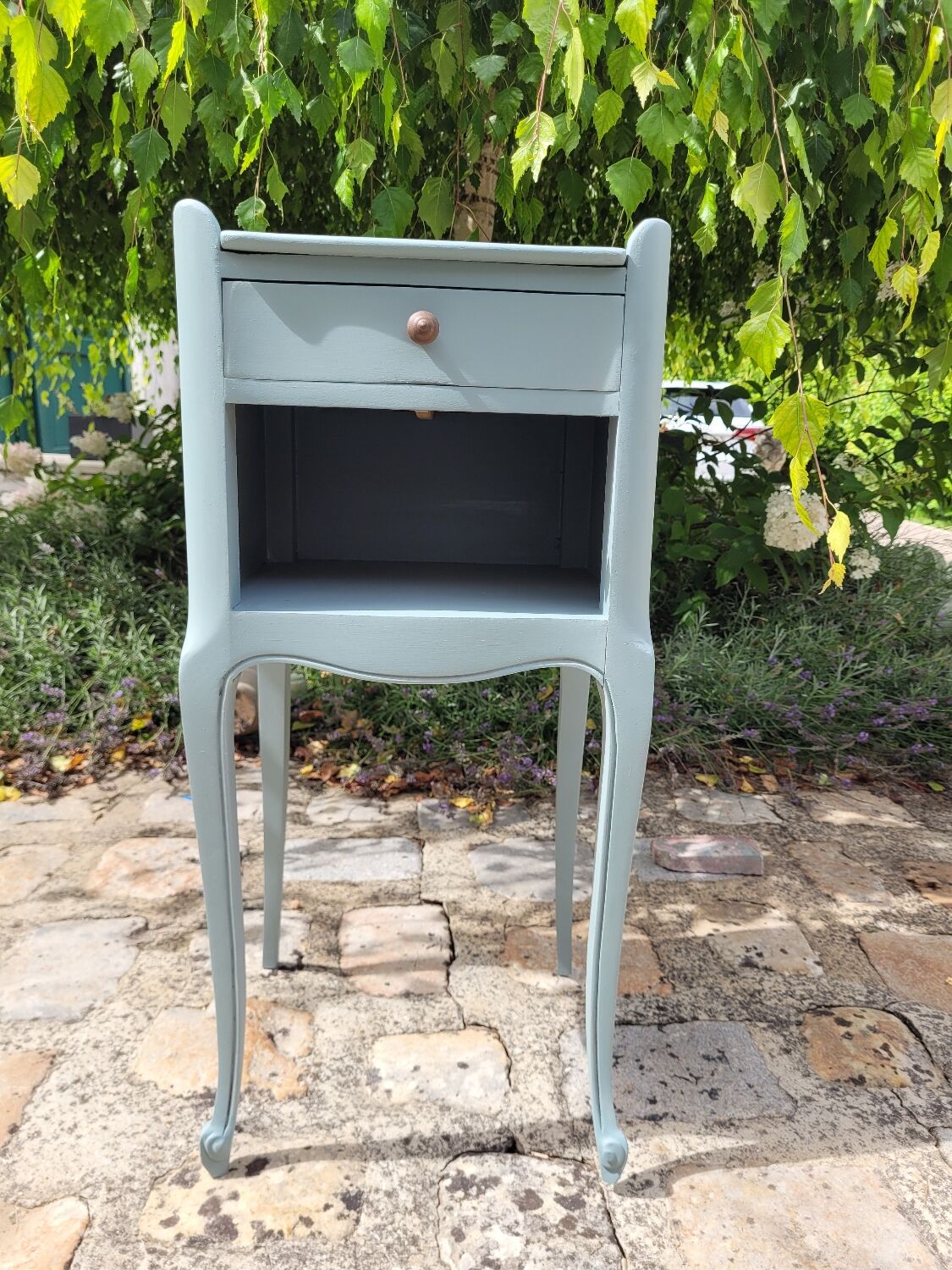 Bedside table Louis Xv style Blue neptune