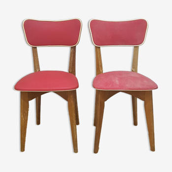 Duo of red chairs 70s