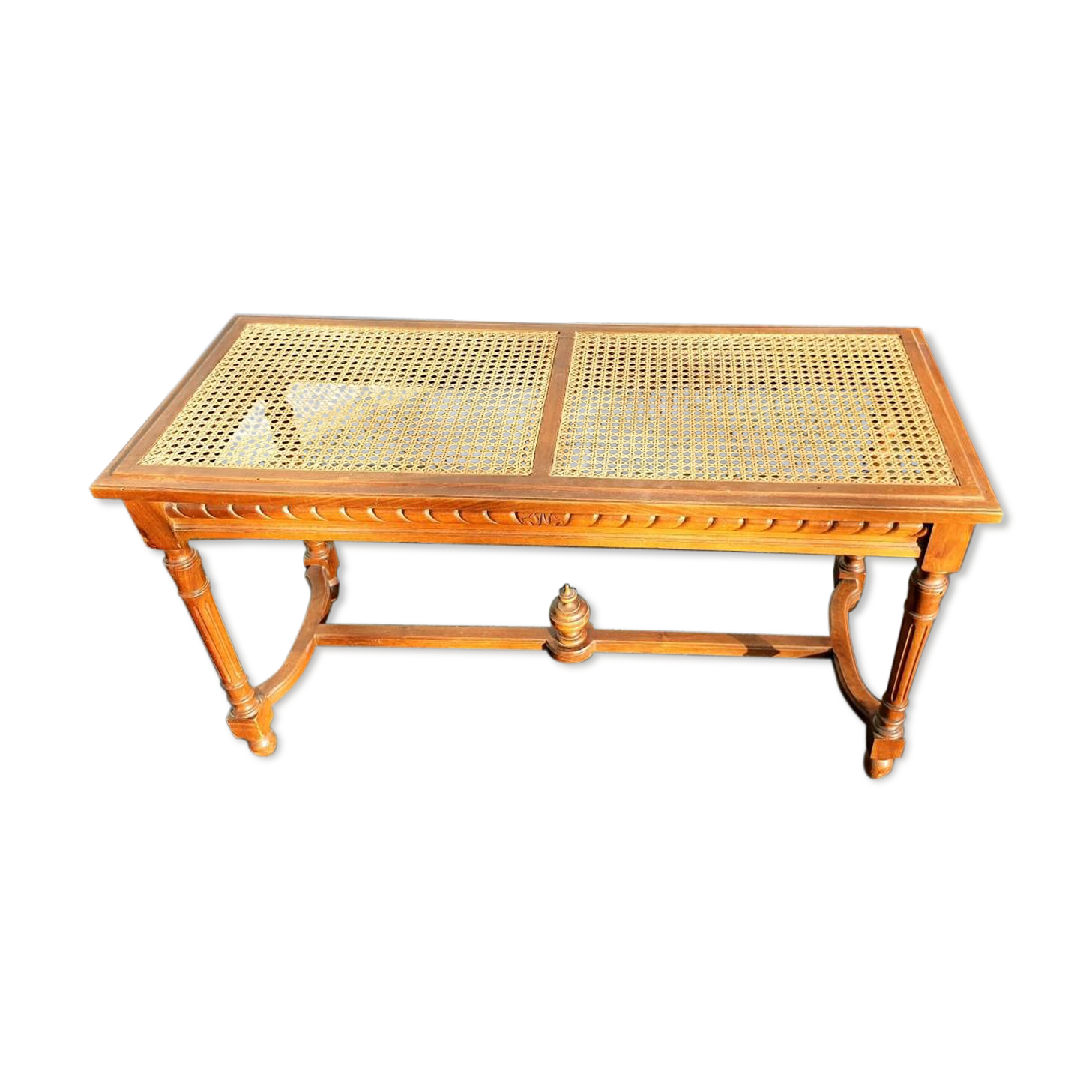 Louis XVI double-style canne piano bench