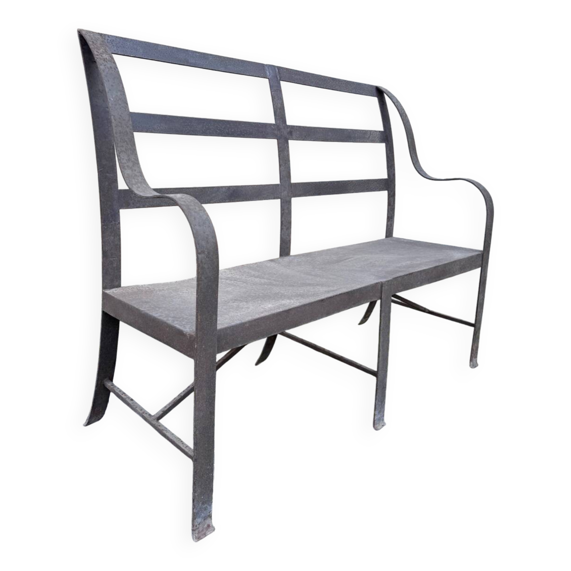 Handcrafted wrought iron garden bench