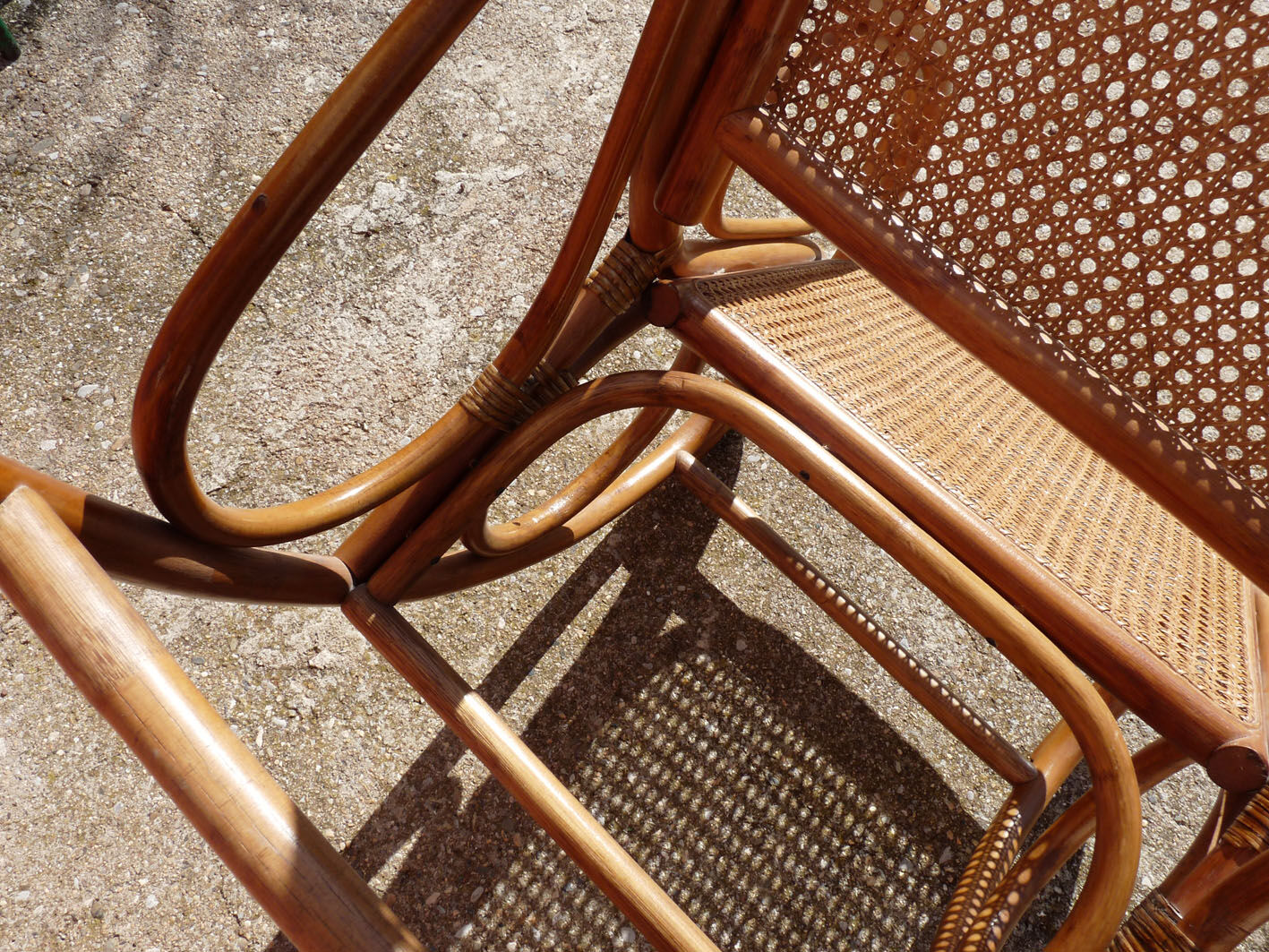 Adult rocking rattan bamboo and caning 60s