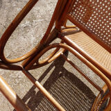 Adult rocking rattan bamboo and caning 60s