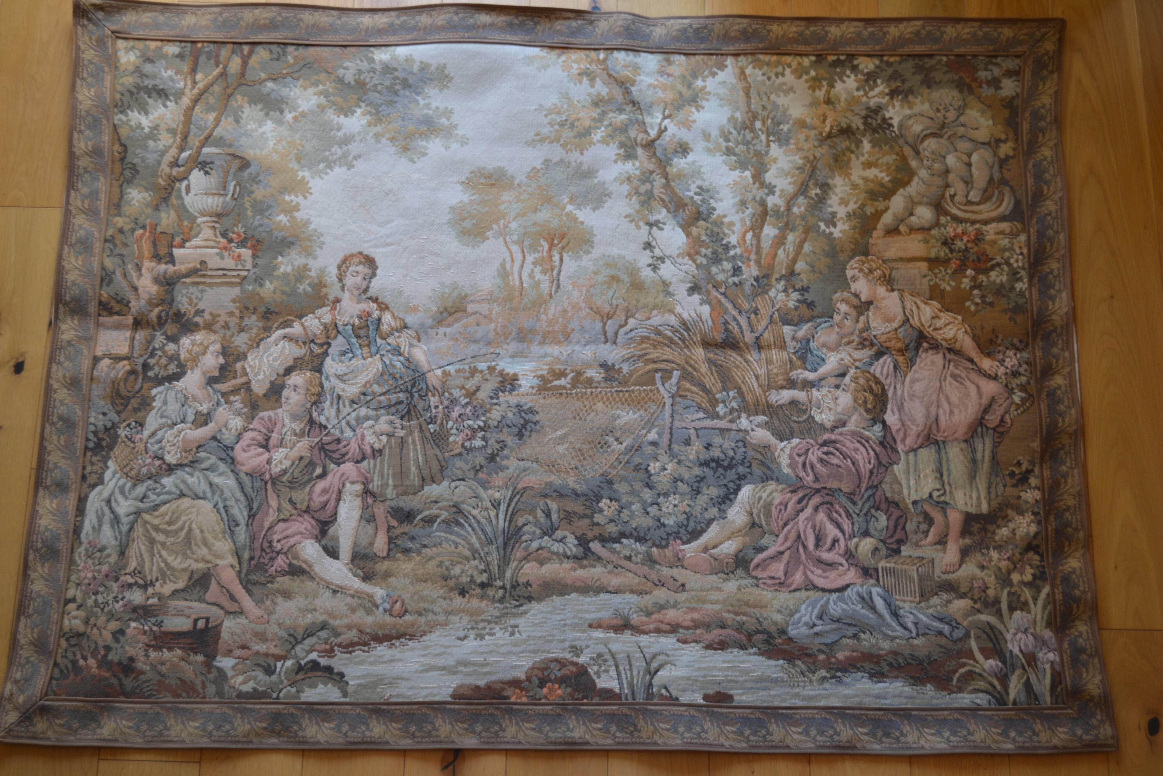 "Fishing party of Madame de Maintenon" Classical-inspired tapestry