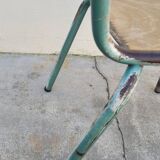 Pair of vintage Mullca metal school chairs 1950s