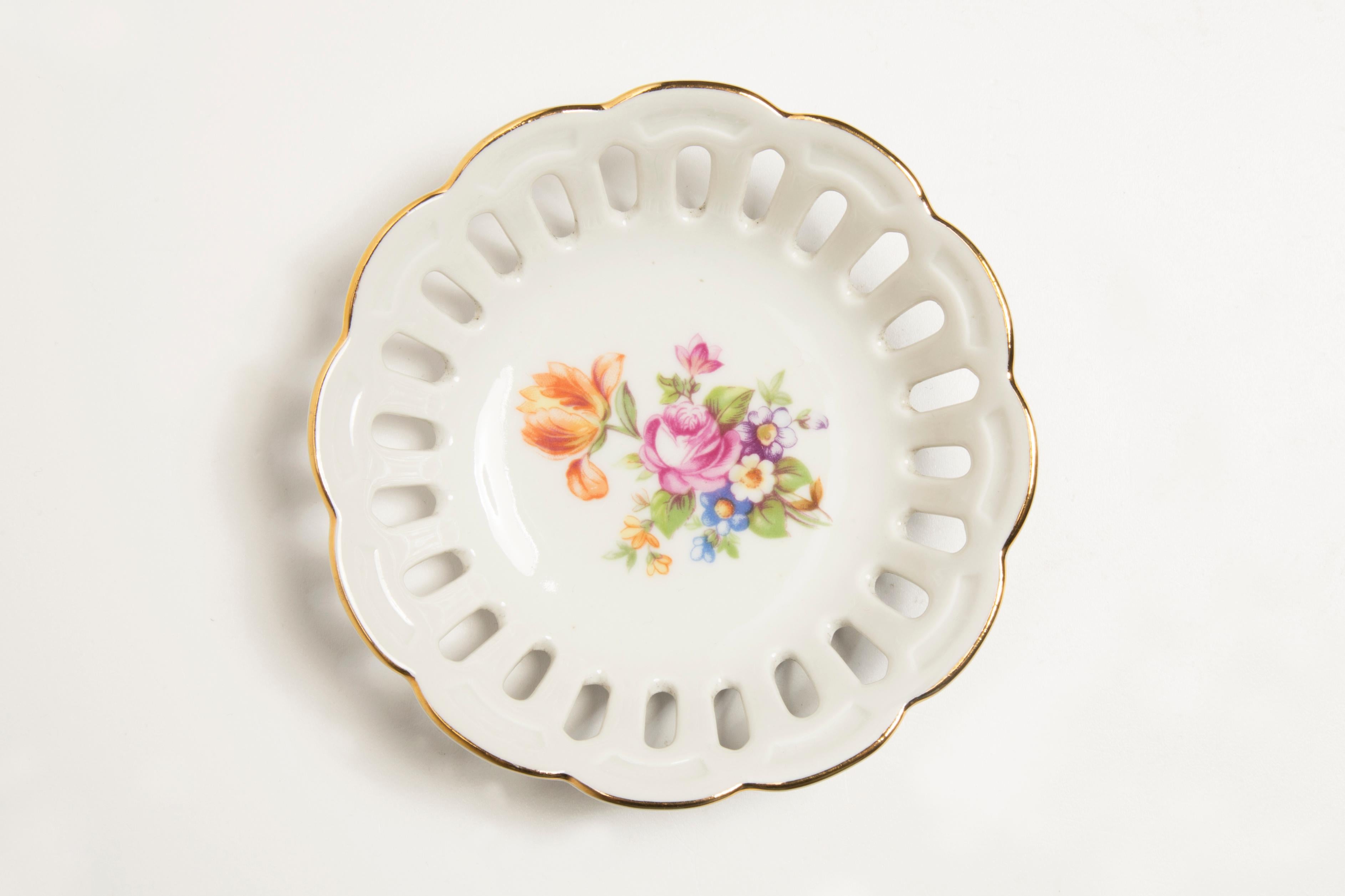 Vintage Decorative Plate Flowers, Germany, 1970s