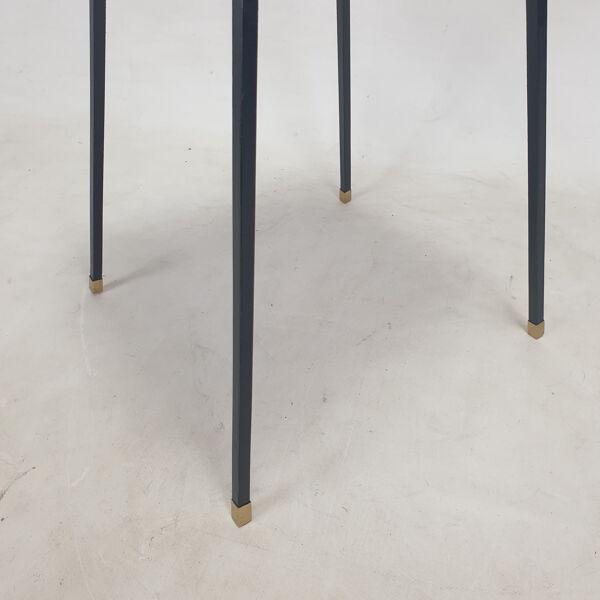 Ensemble de 2 chaises italiennes en métal et laiton années 1960