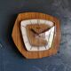 Vintage formica clock silent hexagonal wall pendulum "FFR wood"