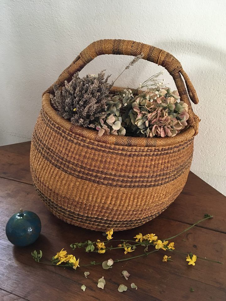 Old round African basket