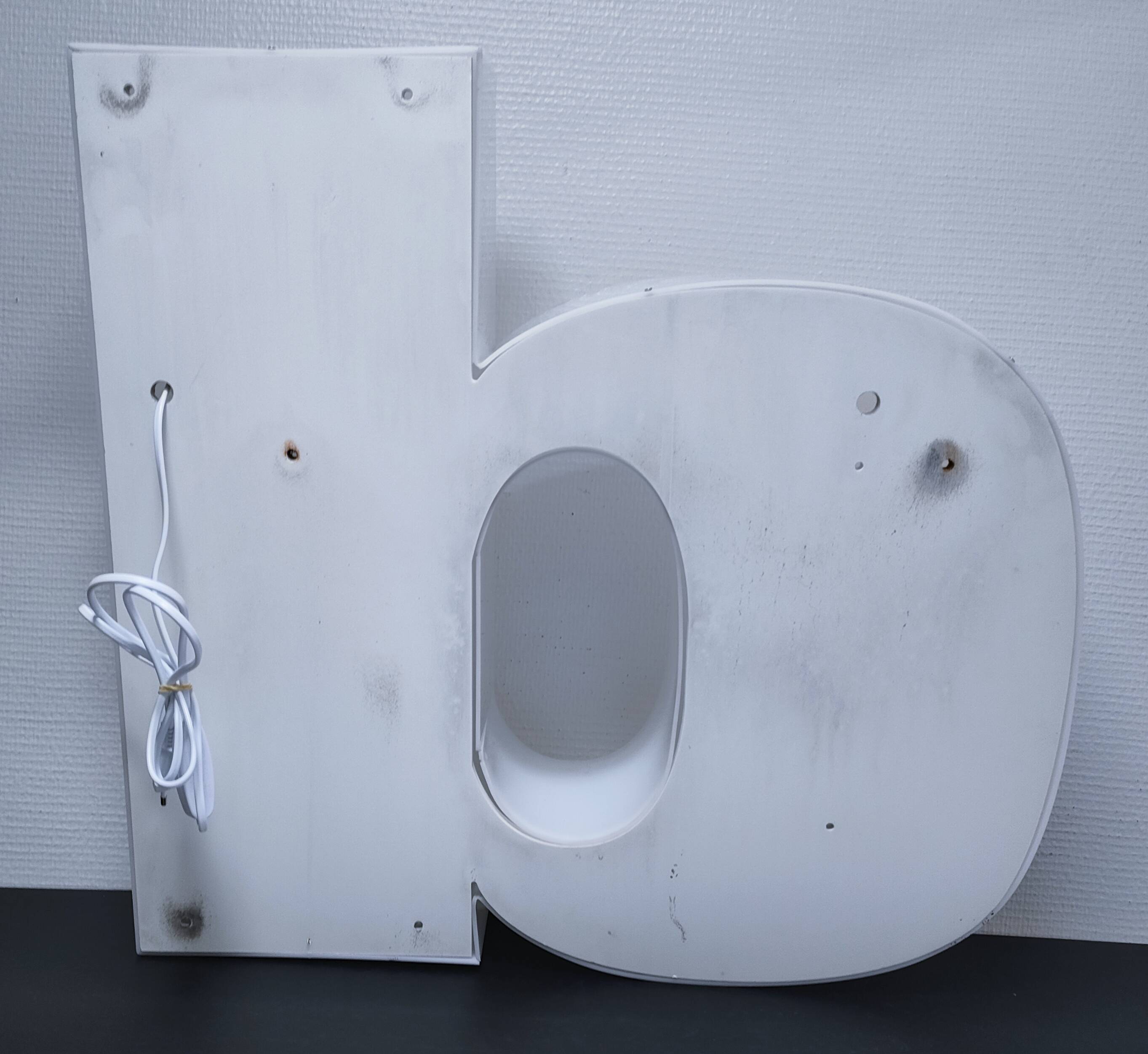 Letter lamp "D" plexiglass 80s