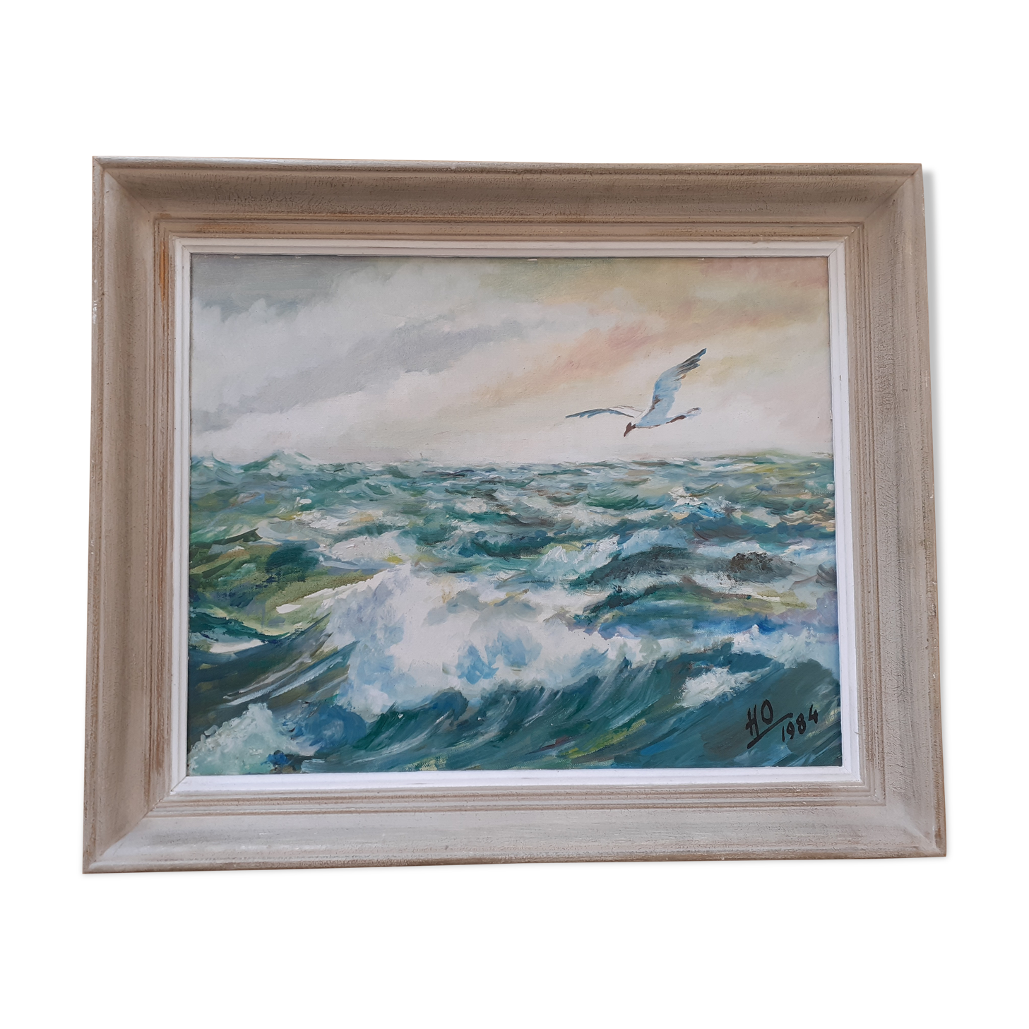 Tableau vintage marine mouette