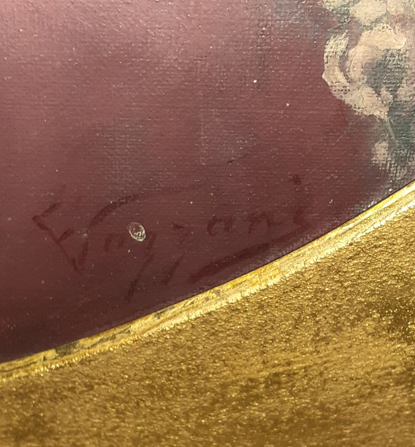 Old oil painting on canvas