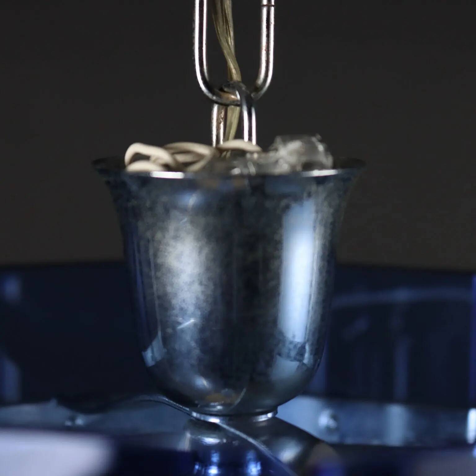 Suspension vintage en métal et verre, Italie, années 1960
