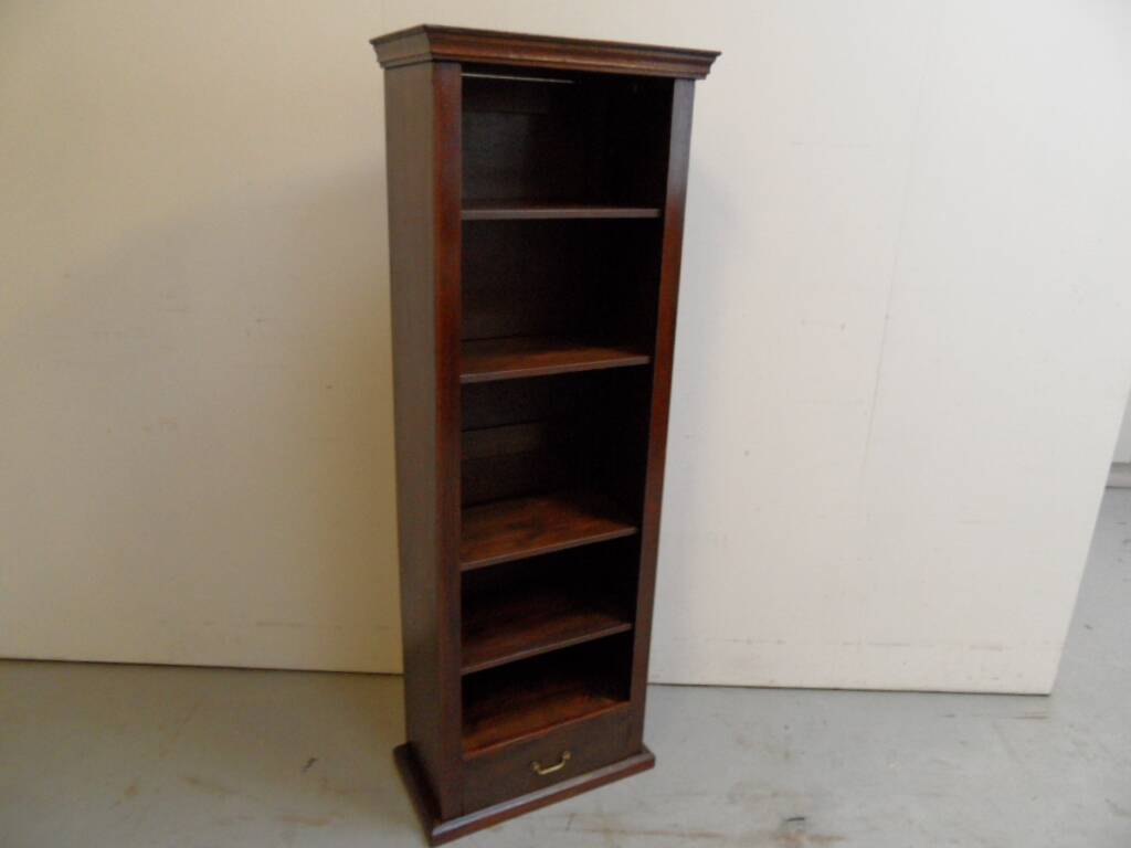 Antique oak open bookcase