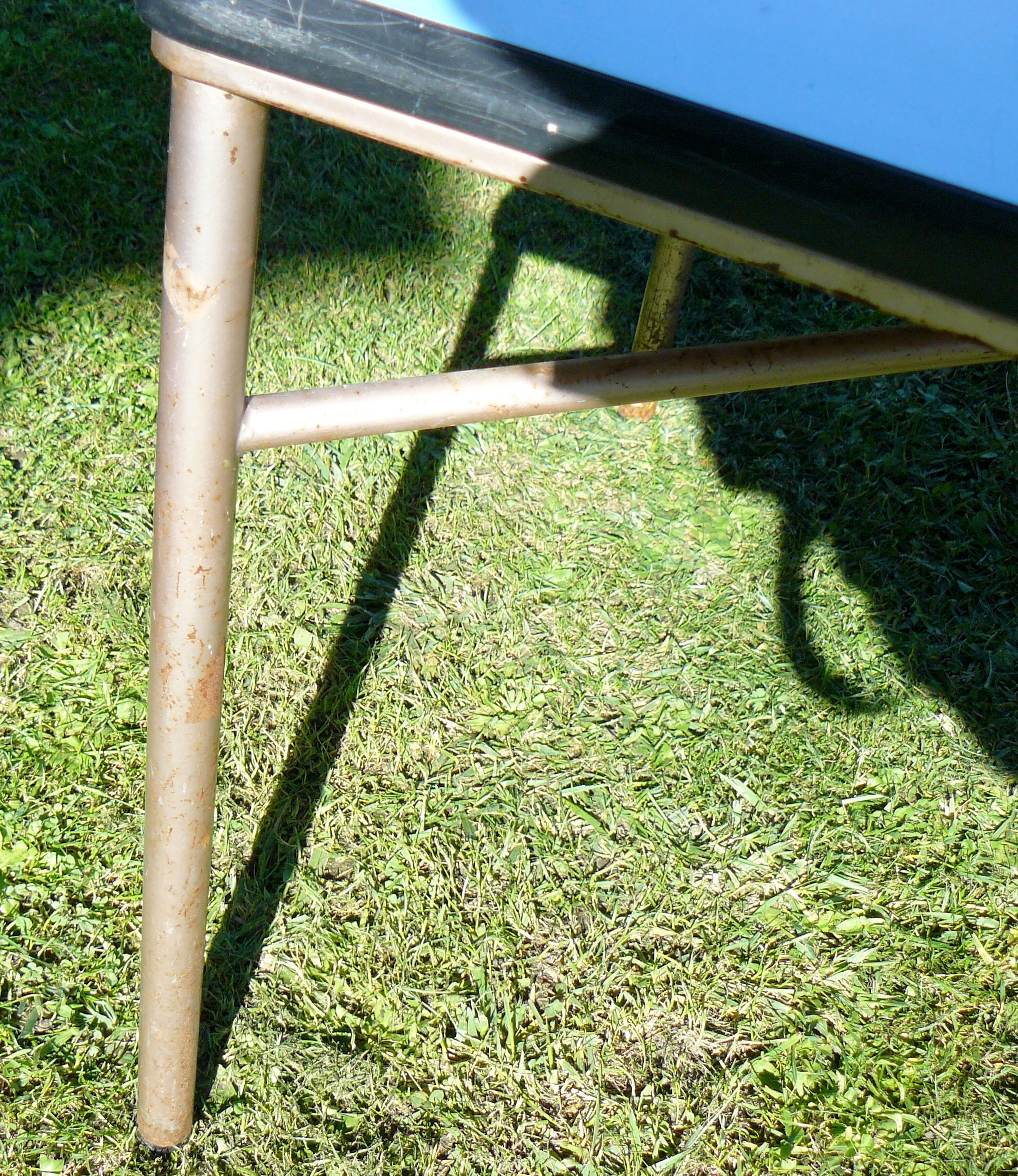 Table basse formica bleu vintage 1950-60
