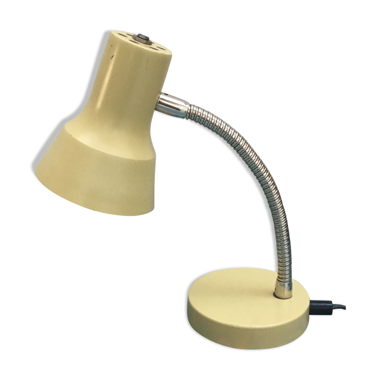 Cream vintage desk lamp arch Narva of Germany of the GDR's Veb