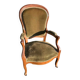 Louis Philippe green velvet and wood armchair